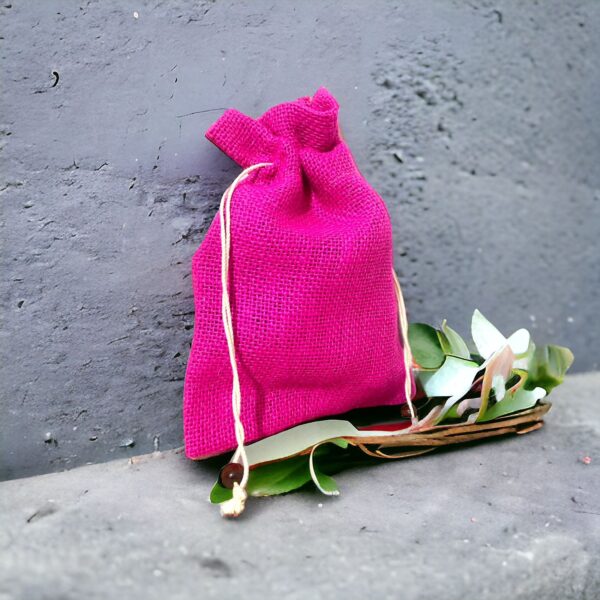 Personalised Jute Drawstring Bag, Pink Colour - Image 4